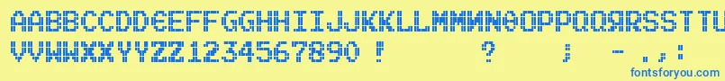 Tetroserbogia Font – Blue Fonts on Yellow Background