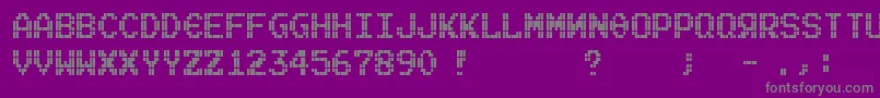Tetroserbogia-fontti – harmaat kirjasimet violetilla taustalla