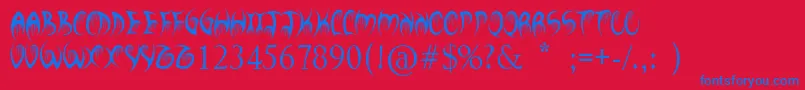 YourBloodyChoice Font – Blue Fonts on Red Background