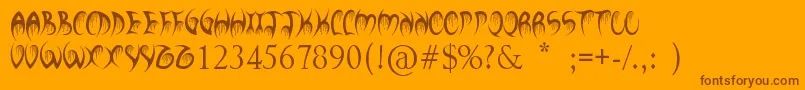 YourBloodyChoice Font – Brown Fonts on Orange Background