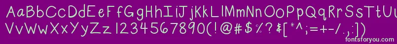 Kbsubtle Font – Green Fonts on Purple Background