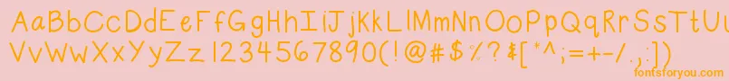 Kbsubtle Font – Orange Fonts on Pink Background