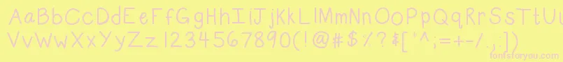 Kbsubtle Font – Pink Fonts on Yellow Background
