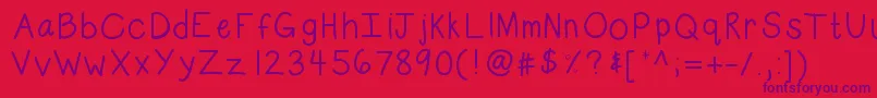 Kbsubtle Font – Purple Fonts on Red Background