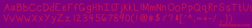 Kbsubtle Font – Red Fonts on Purple Background