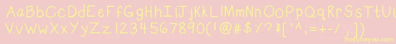 Kbsubtle Font – Yellow Fonts on Pink Background