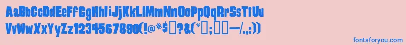 Damag Font – Blue Fonts on Pink Background