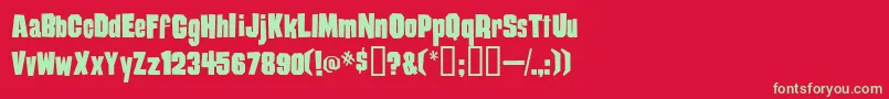 Damag Font – Green Fonts on Red Background