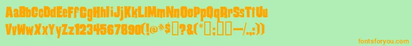 Damag Font – Orange Fonts on Green Background