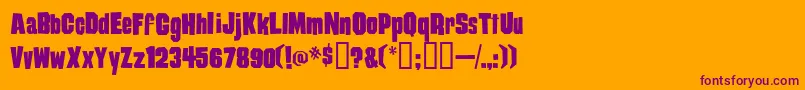 Damag Font – Purple Fonts on Orange Background