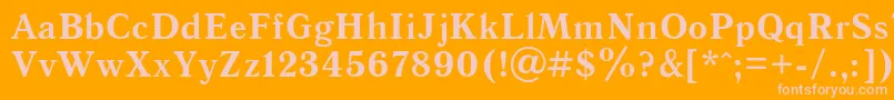 Antiquab Font – Pink Fonts on Orange Background