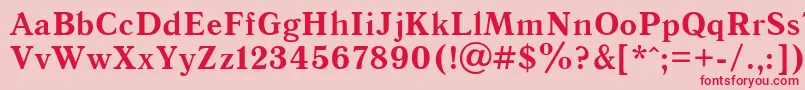 Antiquab-Schriftart – Rote Schriften auf rosa Hintergrund