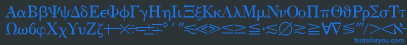 QuantapithreesskRegular Font – Blue Fonts on Black Background