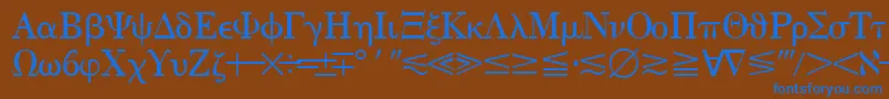 QuantapithreesskRegular Font – Blue Fonts on Brown Background
