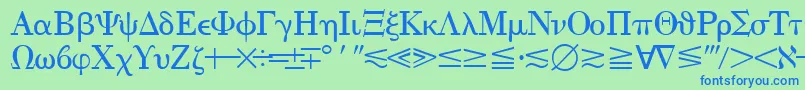 QuantapithreesskRegular Font – Blue Fonts on Green Background