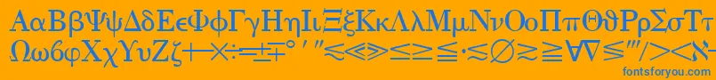 QuantapithreesskRegular Font – Blue Fonts on Orange Background