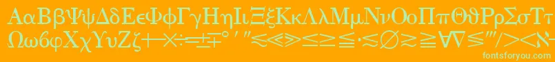 QuantapithreesskRegular Font – Green Fonts on Orange Background