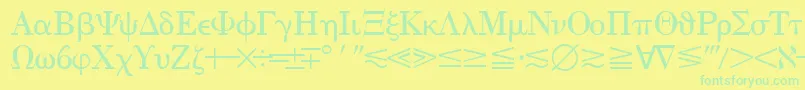 QuantapithreesskRegular-Schriftart – Grüne Schriften auf gelbem Hintergrund