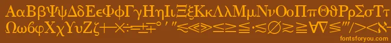 fuente QuantapithreesskRegular – Fuentes Naranjas Sobre Fondo Marrón