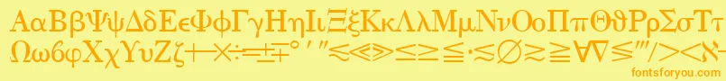 QuantapithreesskRegular Font – Orange Fonts on Yellow Background