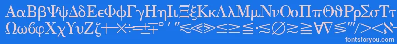 QuantapithreesskRegular Font – Pink Fonts on Blue Background