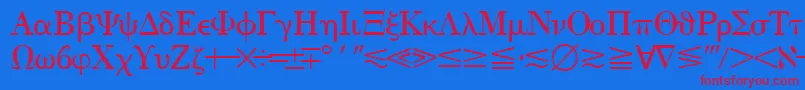 QuantapithreesskRegular Font – Red Fonts on Blue Background