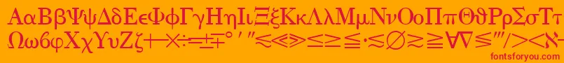 QuantapithreesskRegular Font – Red Fonts on Orange Background