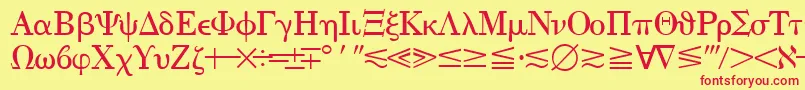 QuantapithreesskRegular Font – Red Fonts on Yellow Background