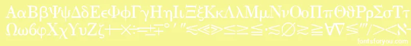 QuantapithreesskRegular Font – White Fonts on Yellow Background