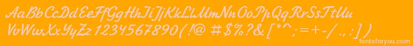 Jikharev Font – Pink Fonts on Orange Background