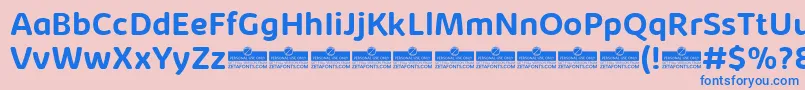 フォントKabrioAbarthBoldTrial – ピンクの背景に青い文字
