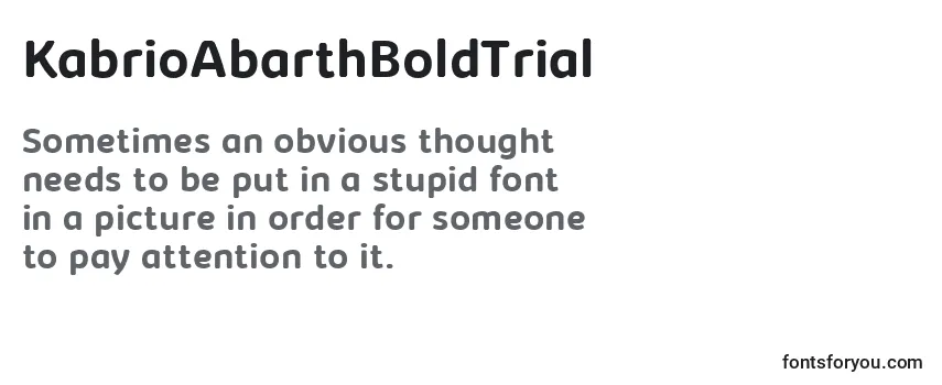Review of the KabrioAbarthBoldTrial Font