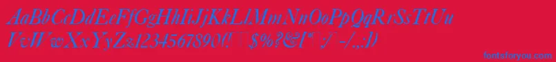 CaslonItalicPlain Font – Blue Fonts on Red Background