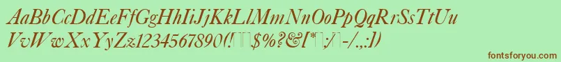 Шрифт CaslonItalicPlain – коричневые шрифты на зелёном фоне