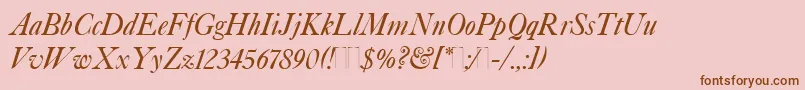 CaslonItalicPlain Font – Brown Fonts on Pink Background