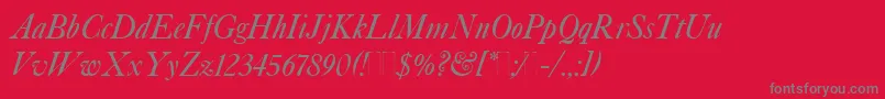 フォントCaslonItalicPlain – 赤い背景に灰色の文字