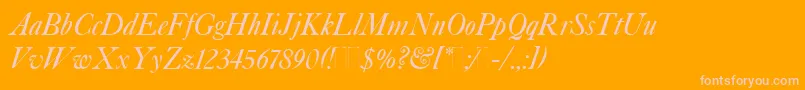 CaslonItalicPlain Font – Pink Fonts on Orange Background