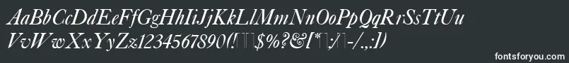 フォントCaslonItalicPlain – 黒い背景に白い文字