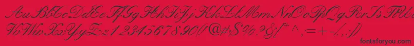 Fonte Quillscriptssk – fontes pretas em um fundo vermelho