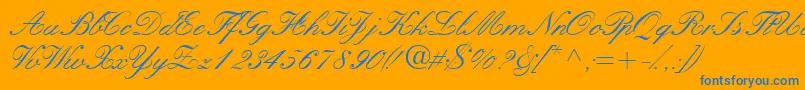 Quillscriptssk Font – Blue Fonts on Orange Background
