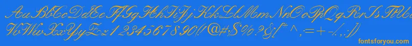 Quillscriptssk Font – Orange Fonts on Blue Background