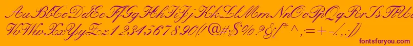 Quillscriptssk Font – Purple Fonts on Orange Background