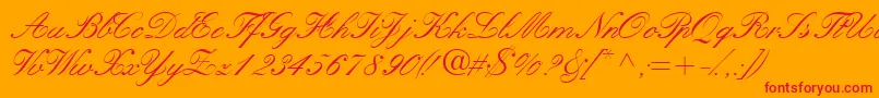 Quillscriptssk Font – Red Fonts on Orange Background