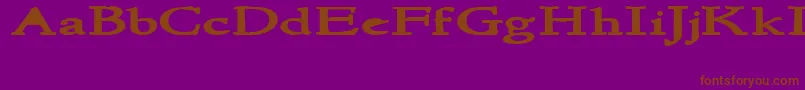NewstylewideBold-fontti – ruskeat fontit violetilla taustalla