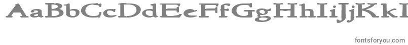 NewstylewideBold-fontti – harmaat kirjasimet valkoisella taustalla