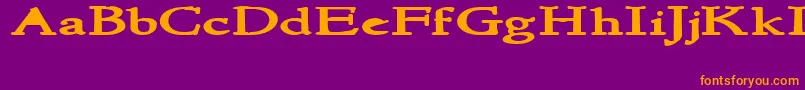 NewstylewideBold Font – Orange Fonts on Purple Background