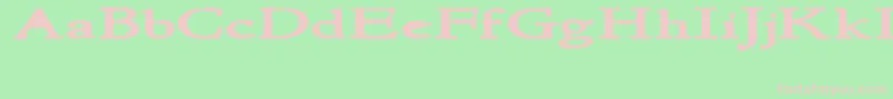 NewstylewideBold-fontti – vaaleanpunaiset fontit vihreällä taustalla