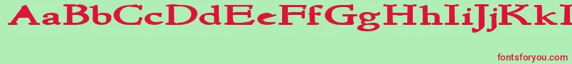 NewstylewideBold Font – Red Fonts on Green Background