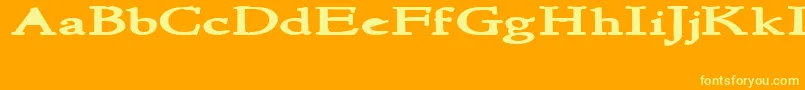 NewstylewideBold Font – Yellow Fonts on Orange Background