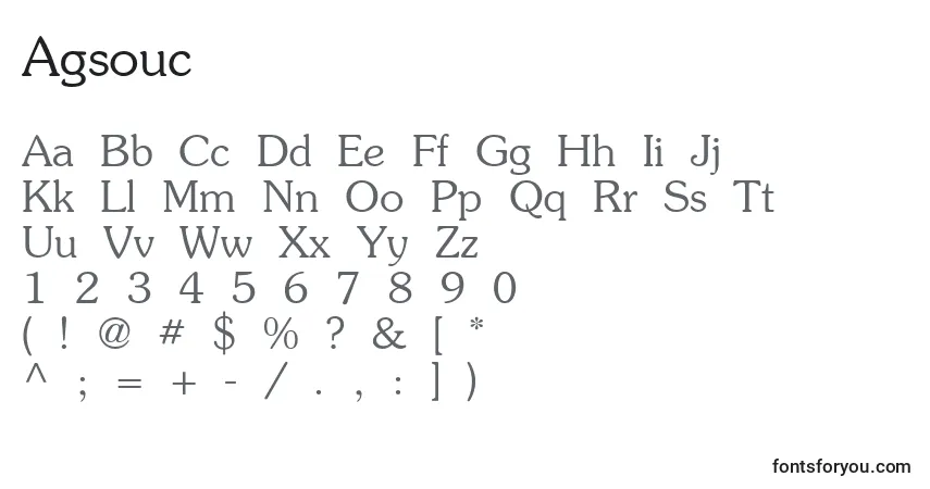 Agsoucフォント–アルファベット、数字、特殊文字